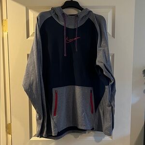 Nike Men's Navy and Gray Hoodie